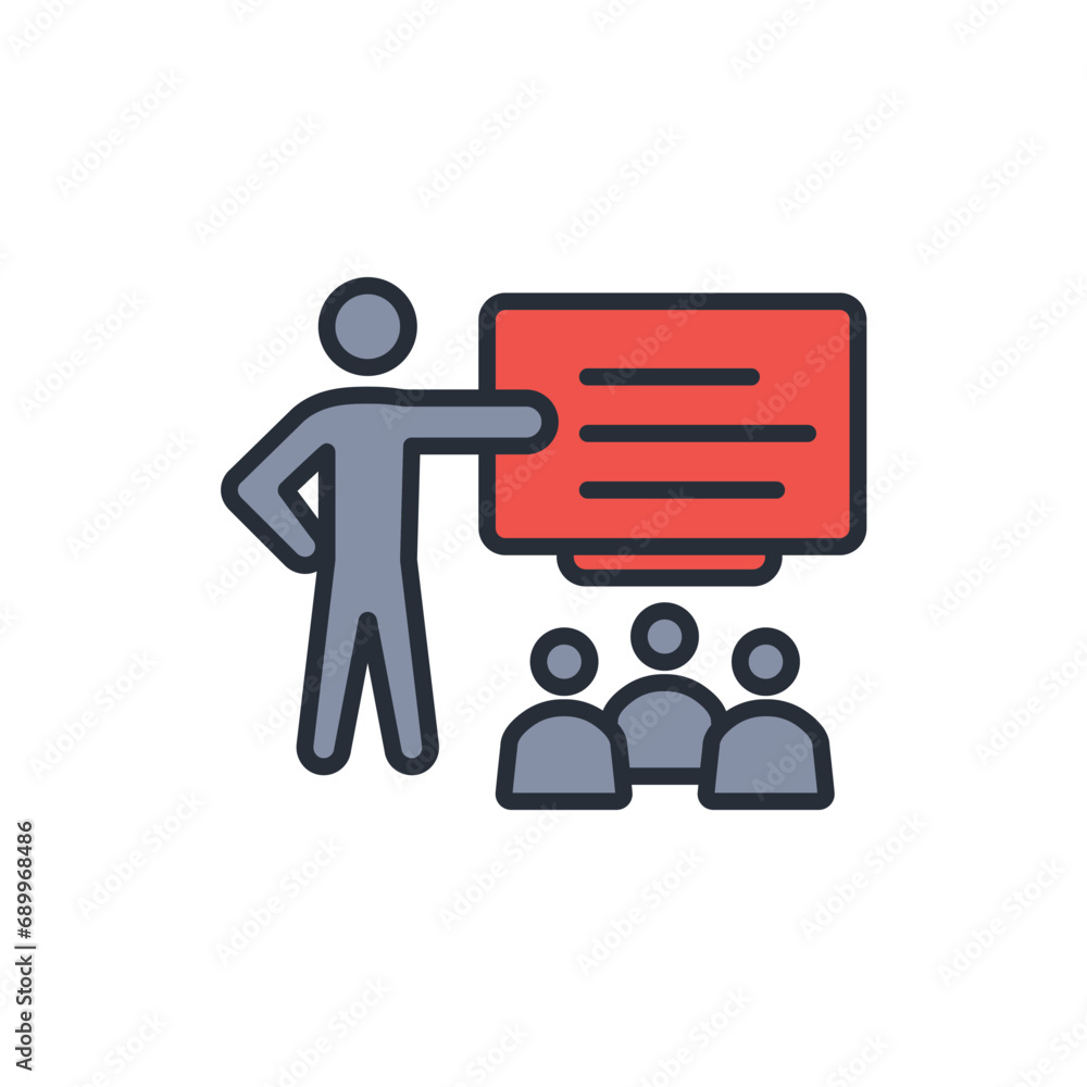 Poster training icon. vector.editable stroke.linear style sign for use web design,logo.symbol illustration.