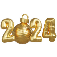 3d render of 2024 balloons or inflatable for decoration.