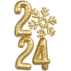 3d render of 2024 balloons or inflatable for decoration.