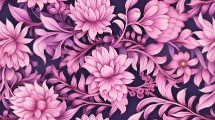 Pink floral seamless pattern background