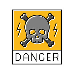 dangerous electricity color icon vector. dangerous electricity sign. isolated symbol illustration
