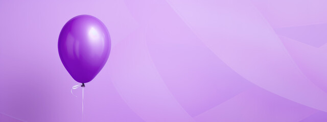 Purple ballon with purple ribbon for World cancer awareness, Domestic Violence, Leprosy awareness