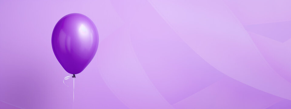 Purple ballon with purple ribbon for World cancer awareness, Domestic Violence,  Leprosy  awareness