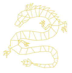 Dragon line art drawing vector design