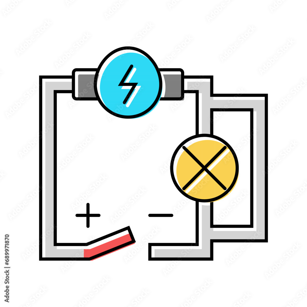 Poster electrical circuit tool work color icon vector. electrical circuit tool work sign. isolated symbol i