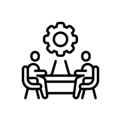 Black line icon for together 