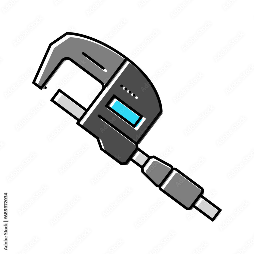 Poster micrometer tool work color icon vector. micrometer tool work sign. isolated symbol illustration