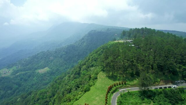 aerial view of the natural atmosphere of Agam Puncak Lawang Regency, West Sumatra