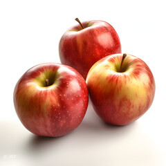 Mcintosh Apples, red apples, realistic, white background, generative ai
