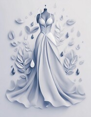 dress on blue background