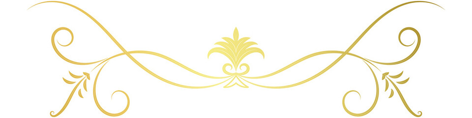 golden vintage border For dividing messages and decorating cards.