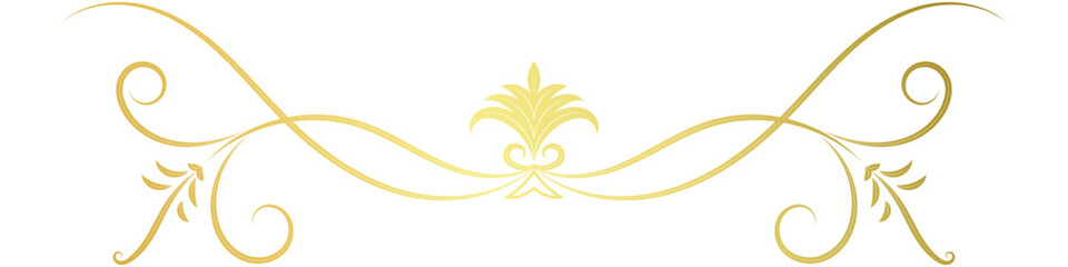 golden vintage border For dividing messages and decorating cards.