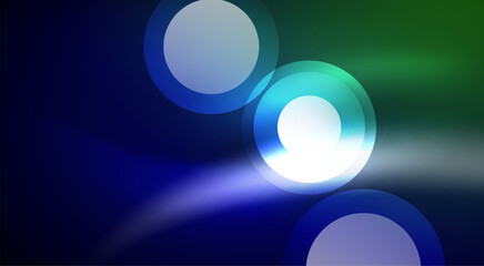 Shiny Light Neon Bubble Circles. Vector illustration For Wallpaper, Banner, Background, Card, Book Illustration, landing page