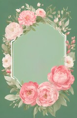 水彩スタイル、花の枠、コピースペース、背景｜Watercolor style, floral frame, copy space, background. Generative AI