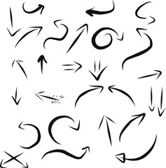 various hand drawing arrow  for presentation vector illustration