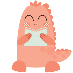 Cartoon illustration of dinosaurs in school, dinosaur elements holding school supplies in kindergarten © kanokporn