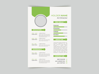 Vector clean and modern resume portfolio or cv template
