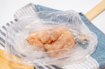 ポリ袋で揉んだ簡単鶏団子