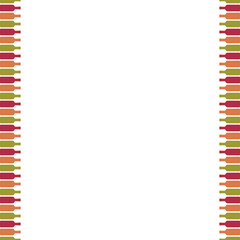 A long row of glass wine bottles. Seamless repeating pattern. Editable vector illustration.