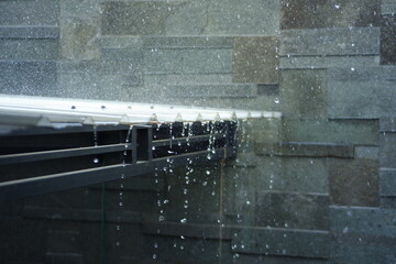rainwater on the roof