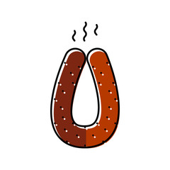 sausage smoked color icon vector. sausage smoked sign. isolated symbol illustration