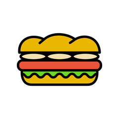 sandwich icon vector, fast food icon