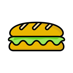 sandwich icon vector, fast food icon