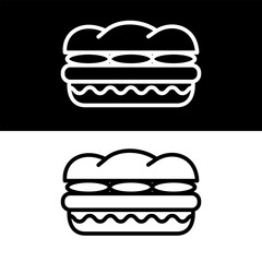 sandwich icon vector, fast food icon