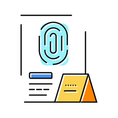 fingerprint crime color icon vector. fingerprint crime sign. isolated symbol illustration