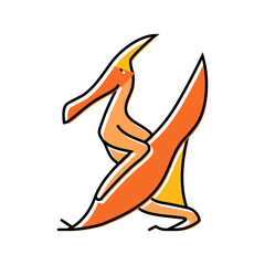 pterodactyl dinosaur animal color icon vector. pterodactyl dinosaur animal sign. isolated symbol illustration