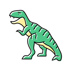 tyrannosaurus rex dinosaur animal color icon vector. tyrannosaurus rex dinosaur animal sign. isolated symbol illustration