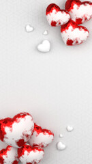 3d rendering Happy valentine's day  or social media post with heart icon
