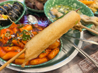 Korean street food snack. Fish cake