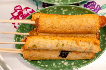 Korean street food snack. Fish cake