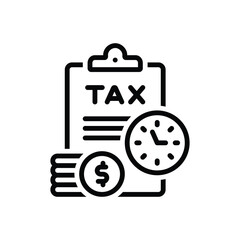 Black line icon for tax 