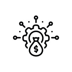 Black line icon for money management 