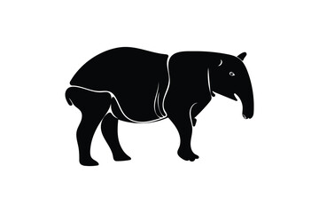 Logo Tapir silhouettes, Tapir vector, Tapir animal bundle. Image For Animals Design