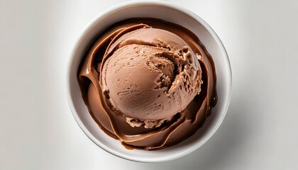 Divine Dessert: Overhead Shot of a Chocolate Ice Cream Bowl