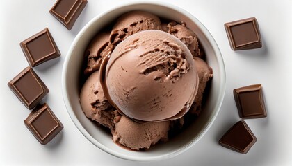 Sweet Escape: Top-View Delight of Chocolate Ice Cream