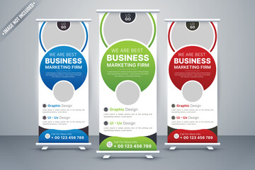 Corporate Roll Up Banner For Business, Modern And Creative X Banner Signage Standee Layout Template, pull up banner design