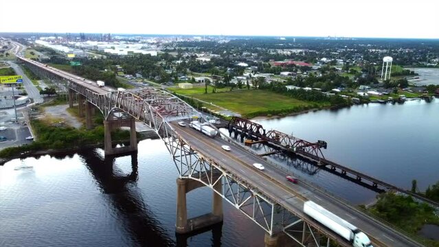 the bridge over the river
