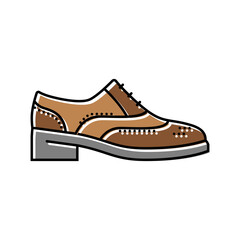 wingtip shoes hipster retro color icon vector. wingtip shoes hipster retro sign. isolated symbol illustration