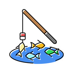 fishing game board table color icon vector. fishing game board table sign. isolated symbol illustration