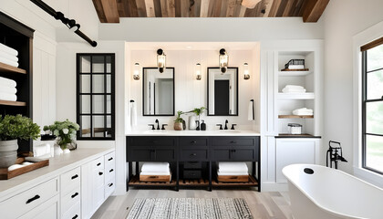 modern farmhouse bathroom © JL Designs