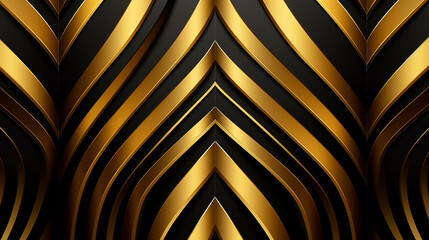 Golden line wave. Luxury style. wave lines Mordan business background.  dark background with gradient wave line Luxury design concept. Suit for poster, advertising, cover, banner, brochure, flyer.