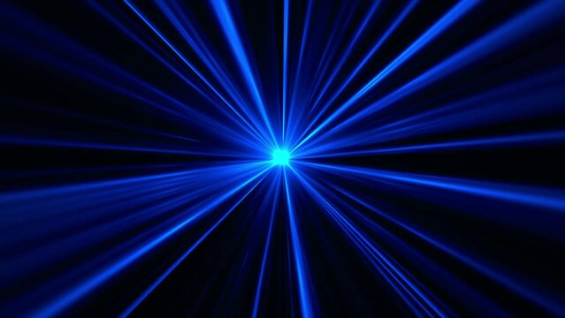 Blue Stripe rays light tunnel. Light beam tunnel animation. Seamless loop