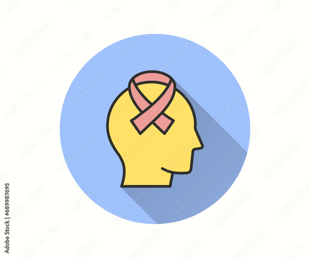Poster sclerosis icon with long shadow for graphic and web design.