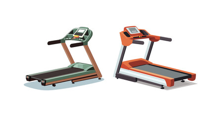 Treadmills isolated on white