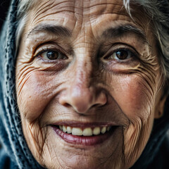 elderly lady posing for photo smiling