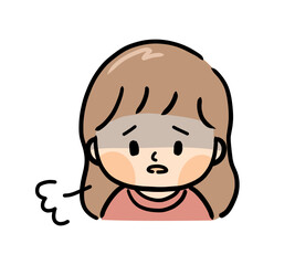 ため息をつく困っている女の子